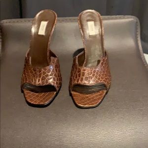 New authentic Prada heels slides mules 37.5 brown